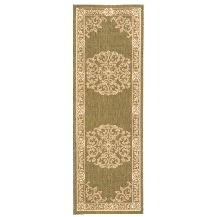 SAFAVIEH Outdoor CY2914-1E06 Courtyard Olive / Natural Rug Image 3