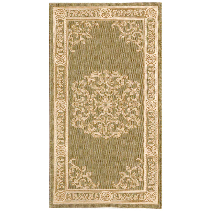 SAFAVIEH Outdoor CY2914-1E06 Courtyard Olive / Natural Rug Image 4