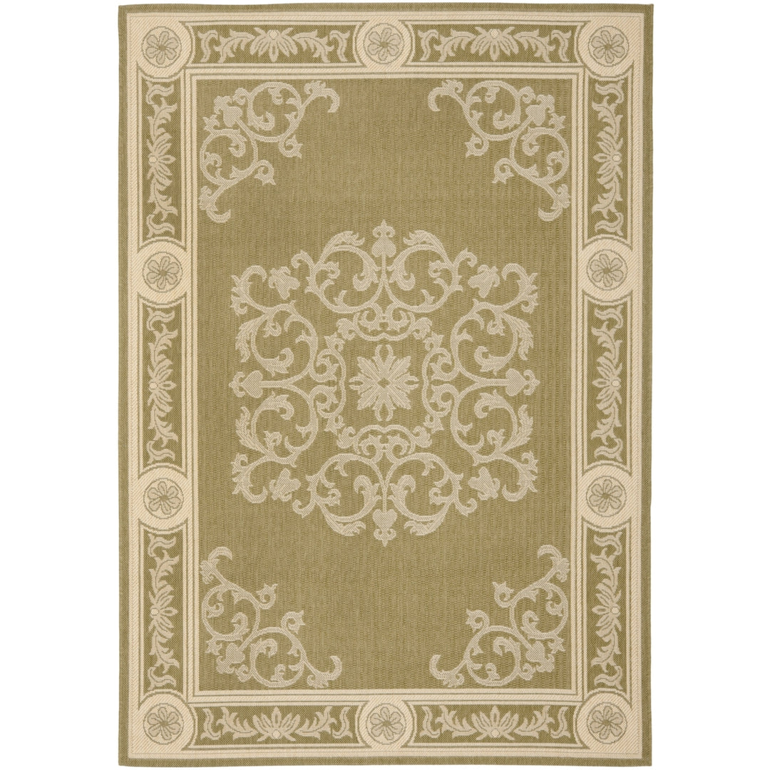SAFAVIEH Outdoor CY2914-1E06 Courtyard Olive / Natural Rug Image 5