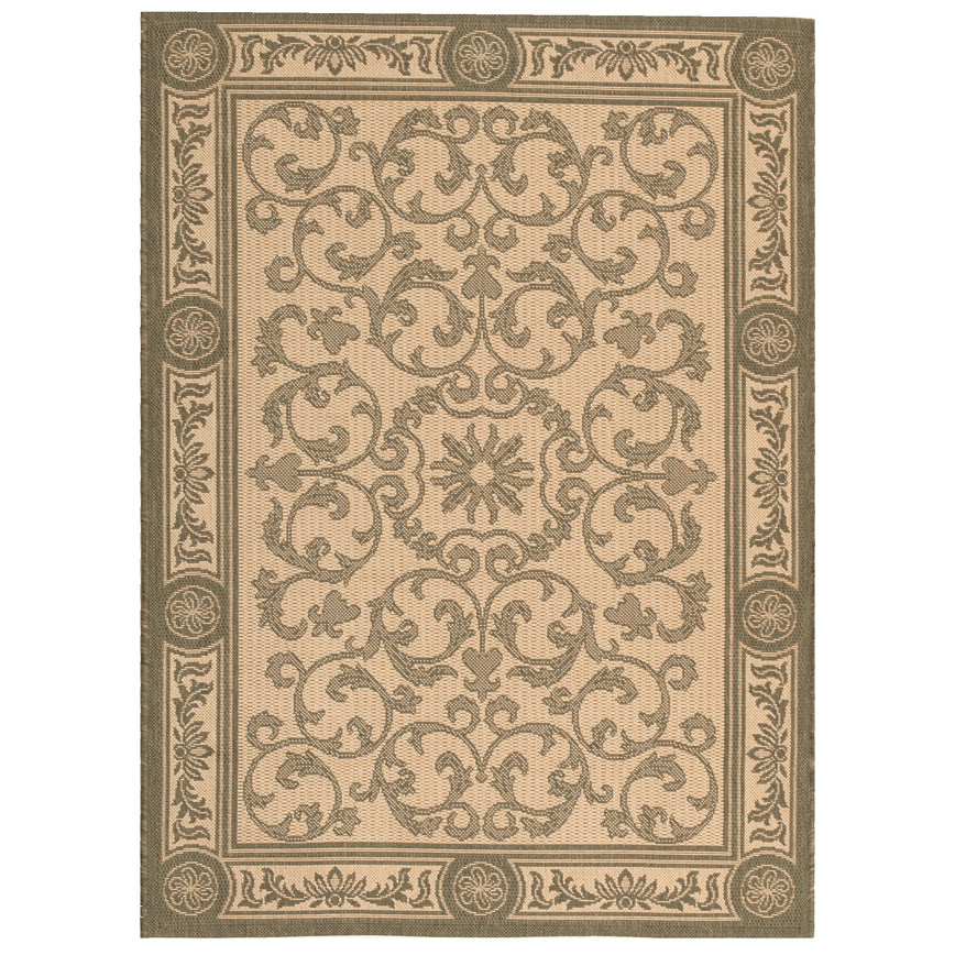 SAFAVIEH Outdoor CY2829-1E01 Courtyard Natural / Olive Rug Image 10