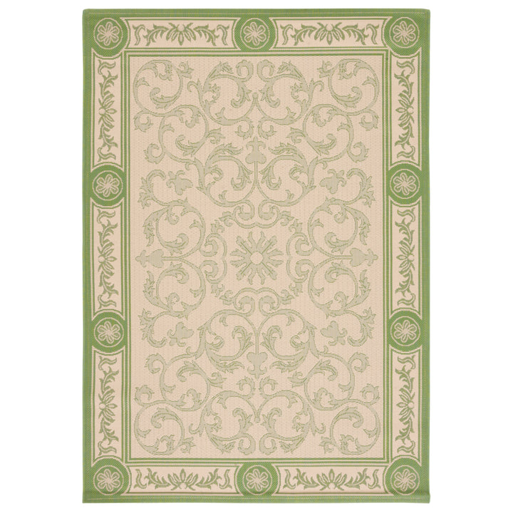 SAFAVIEH Outdoor CY2829-1E01 Courtyard Natural / Olive Rug Image 11