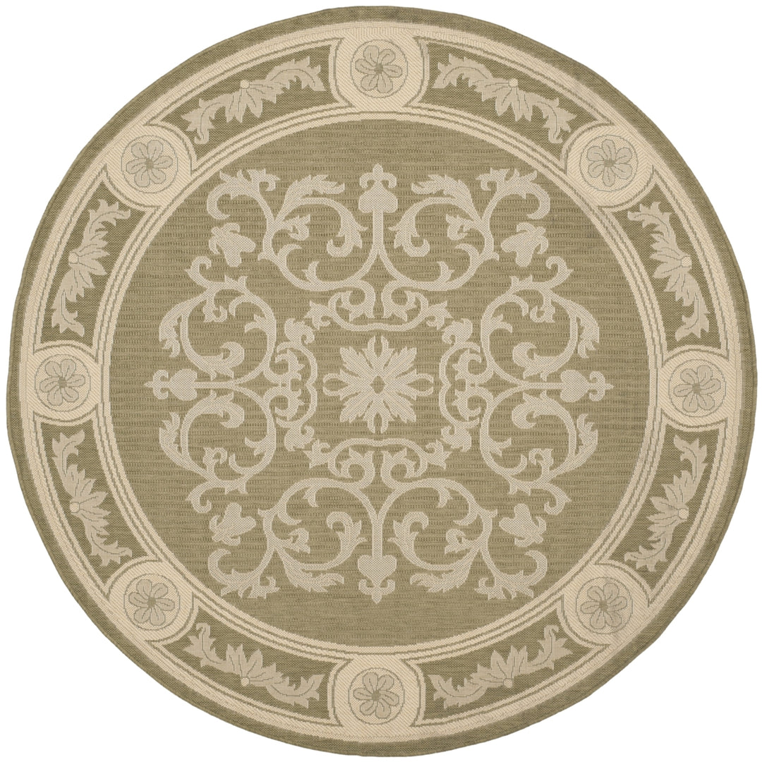SAFAVIEH Outdoor CY2914-1E06 Courtyard Olive / Natural Rug Image 7