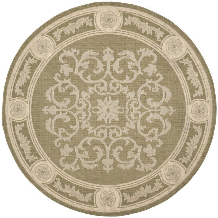 SAFAVIEH Outdoor CY2914-1E06 Courtyard Olive / Natural Rug Image 1