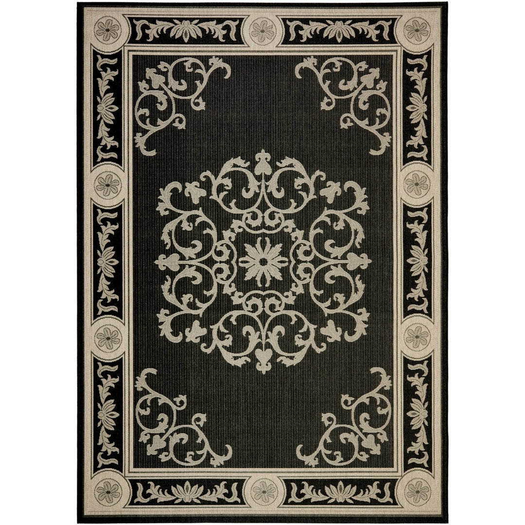 SAFAVIEH Indoor Outdoor CY2914-3908 Courtyard Black / Sand Rug Image 1