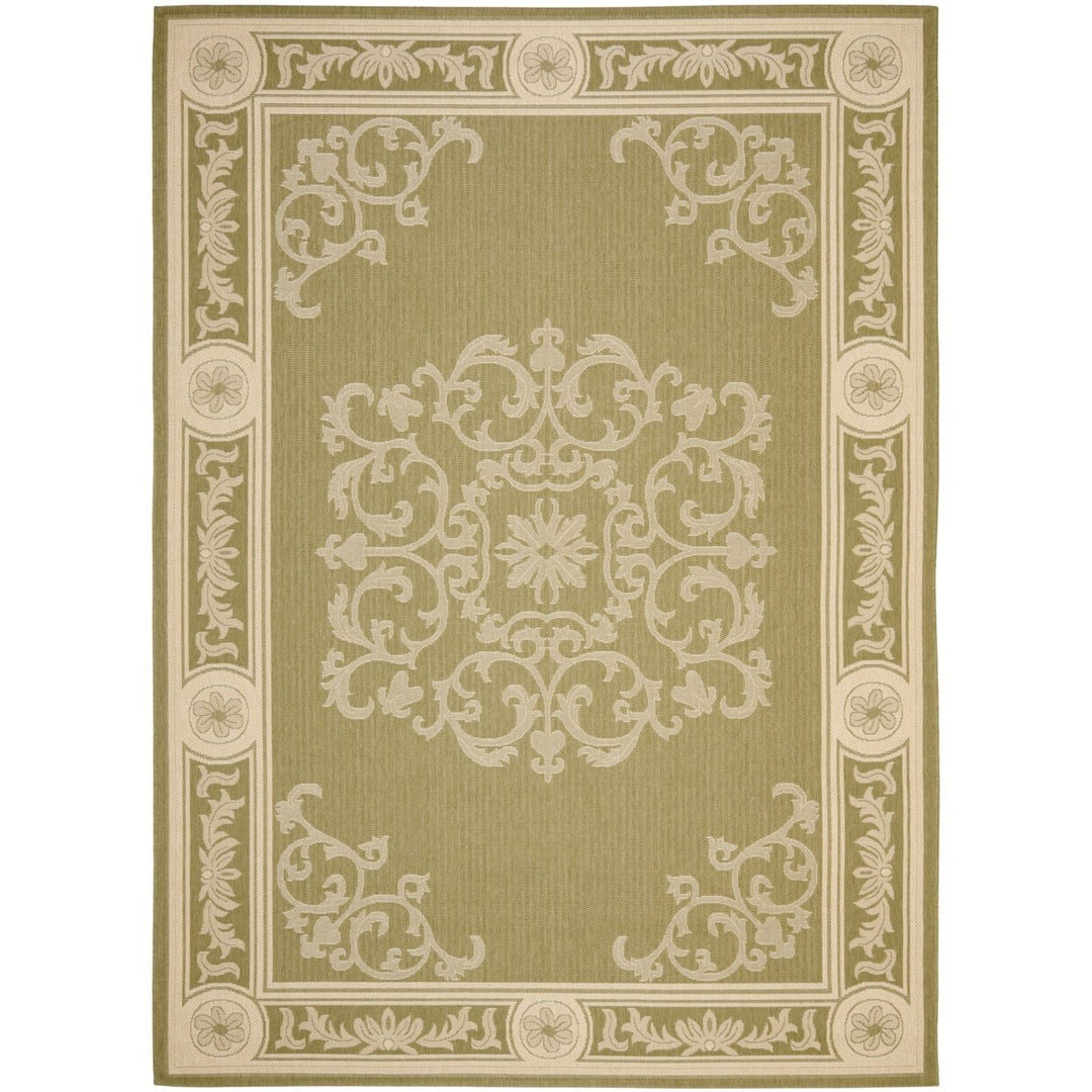 SAFAVIEH Outdoor CY2914-1E06 Courtyard Olive / Natural Rug Image 8