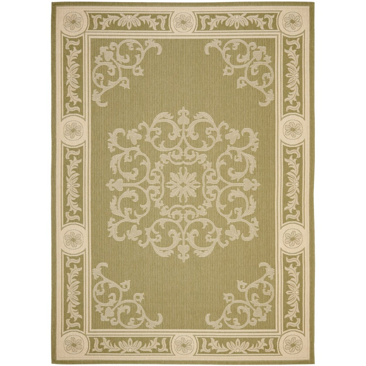 SAFAVIEH Outdoor CY2914-1E06 Courtyard Olive / Natural Rug Image 1