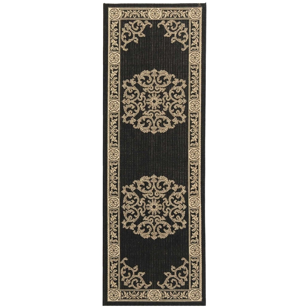 SAFAVIEH Indoor Outdoor CY2914-3908 Courtyard Black / Sand Rug Image 6