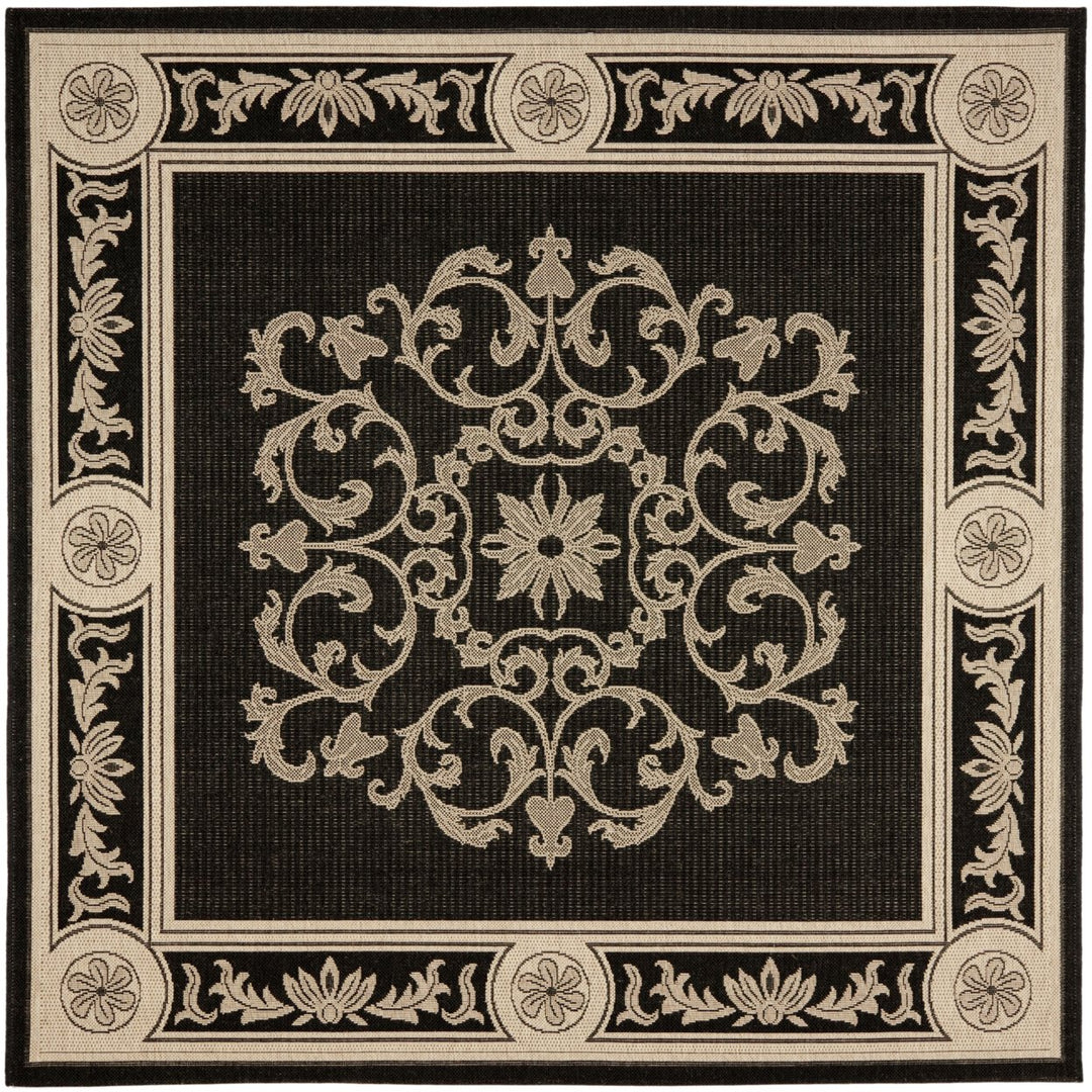 SAFAVIEH Indoor Outdoor CY2914-3908 Courtyard Black / Sand Rug Image 1