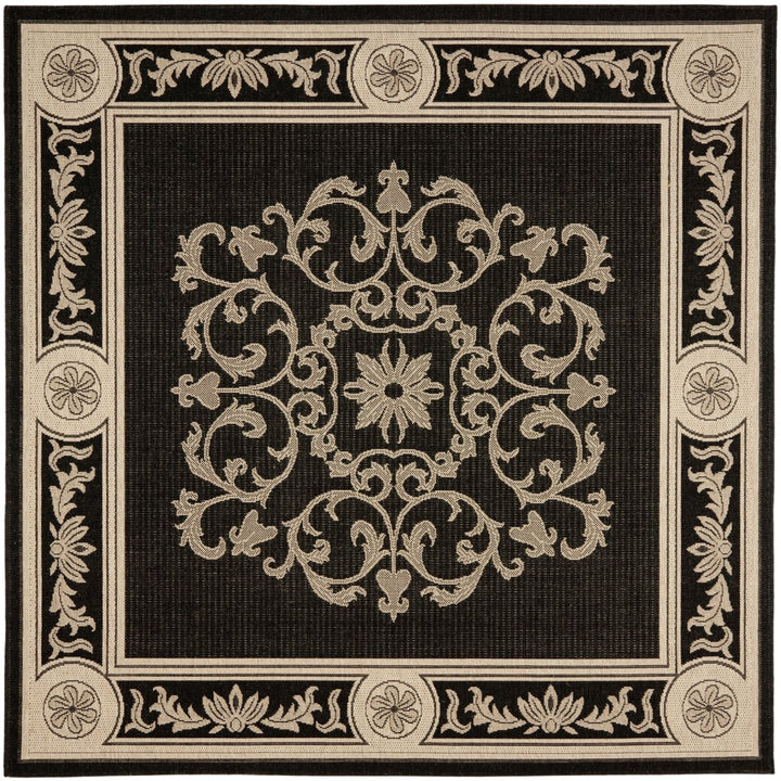 SAFAVIEH Indoor Outdoor CY2914-3908 Courtyard Black / Sand Rug Image 1