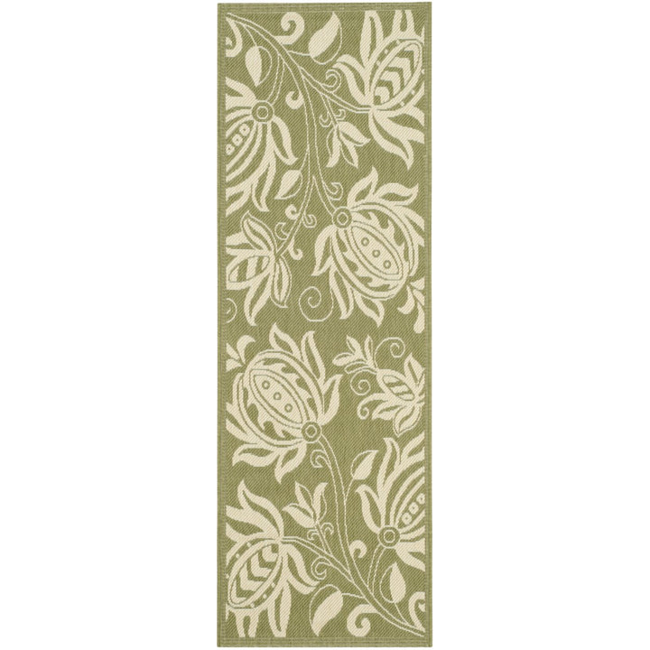 SAFAVIEH Outdoor CY2961-1E06 Courtyard Olive / Natural Rug Image 3