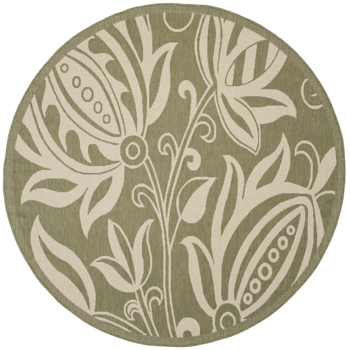 SAFAVIEH Outdoor CY2961-1E06 Courtyard Olive / Natural Rug Image 6