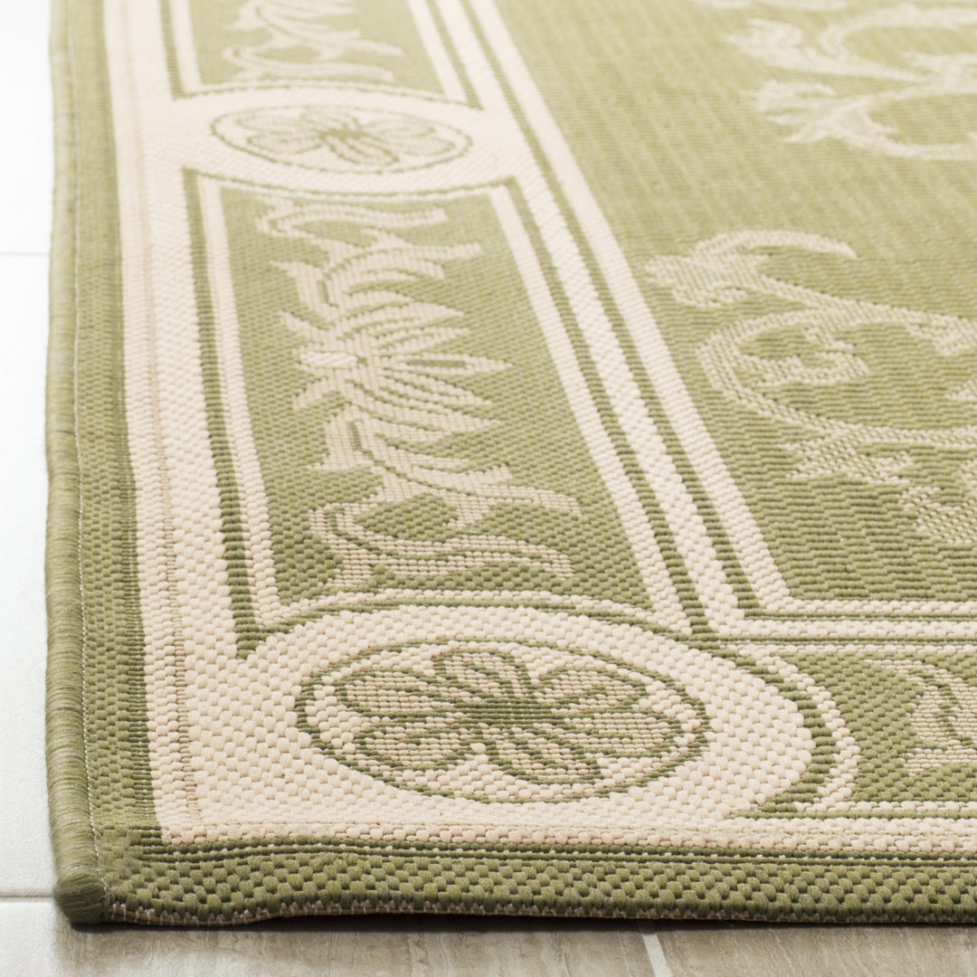 SAFAVIEH Outdoor CY2914-1E06 Courtyard Olive / Natural Rug Image 11