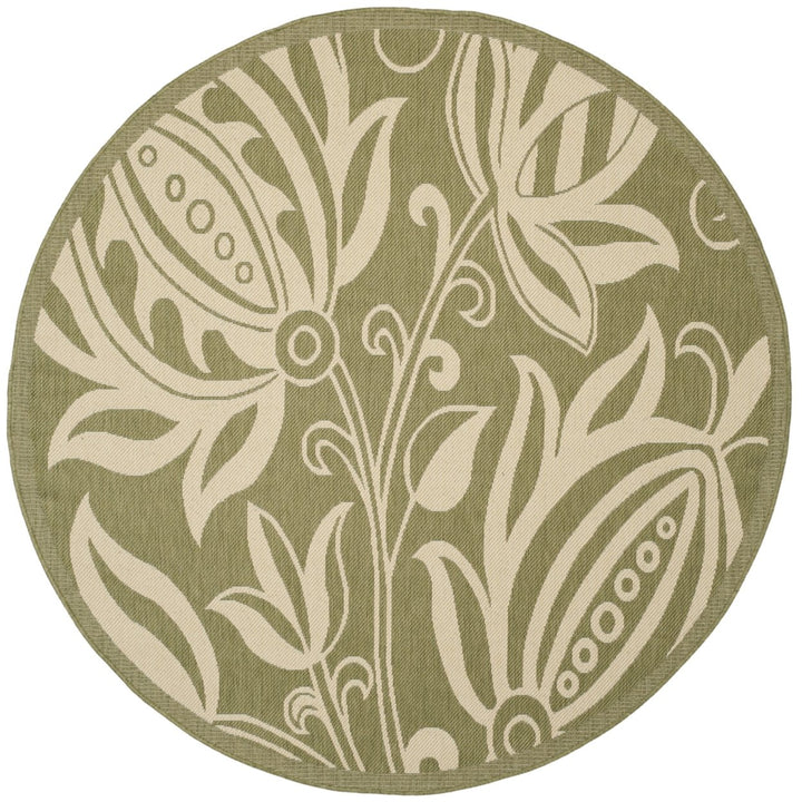 SAFAVIEH Outdoor CY2961-1E06 Courtyard Olive / Natural Rug Image 8