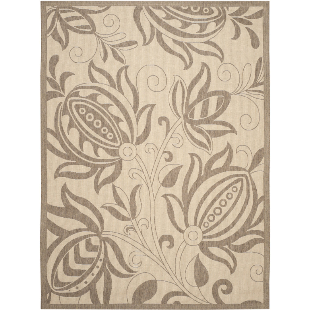 SAFAVIEH Outdoor CY2961-3001 Courtyard Natural / Brown Rug Image 1