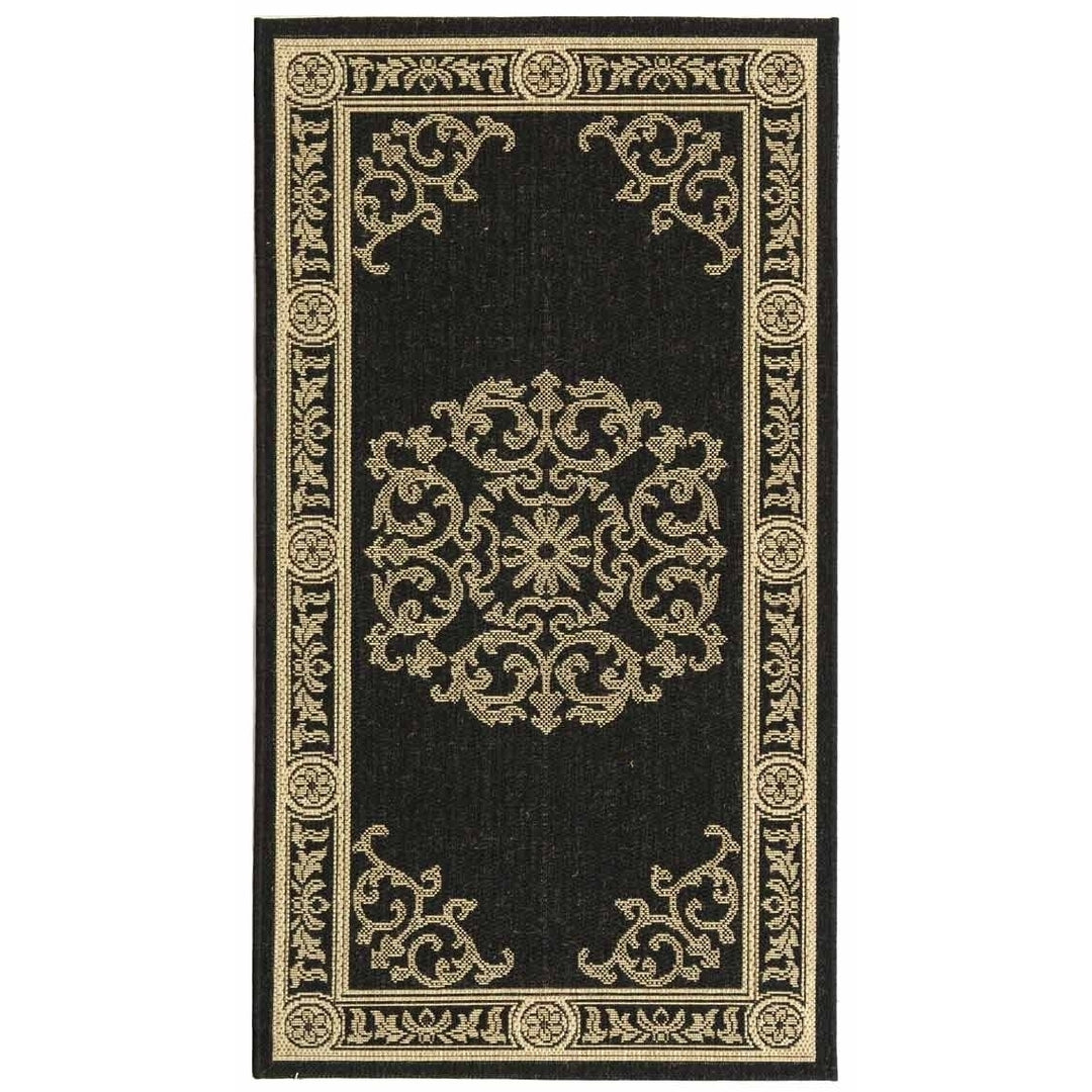 SAFAVIEH Indoor Outdoor CY2914-3908 Courtyard Black / Sand Rug Image 10