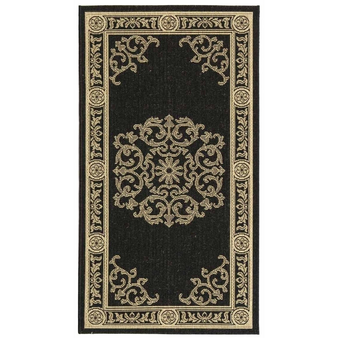 SAFAVIEH Indoor Outdoor CY2914-3908 Courtyard Black / Sand Rug Image 1