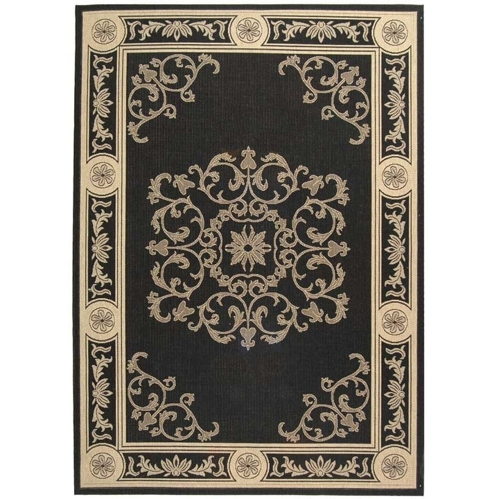 SAFAVIEH Indoor Outdoor CY2914-3908 Courtyard Black / Sand Rug Image 1