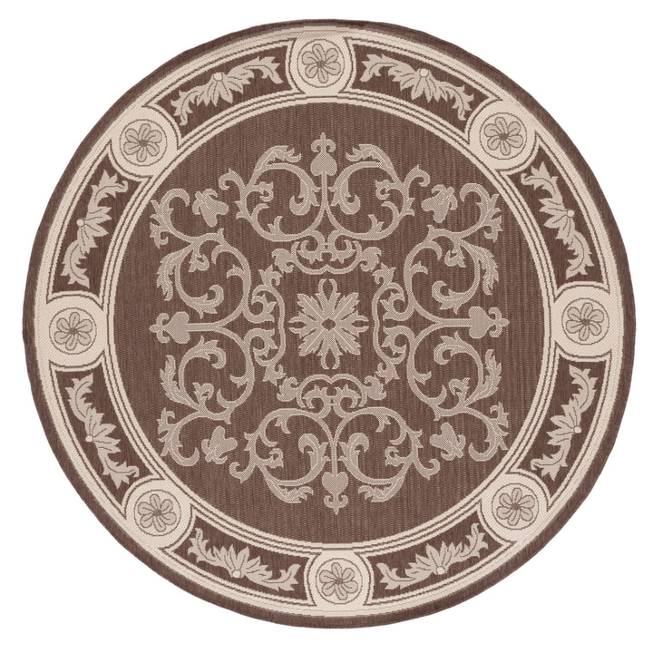 SAFAVIEH Outdoor CY2914-3409 Courtyard Chocolate / Natural Rug Image 12