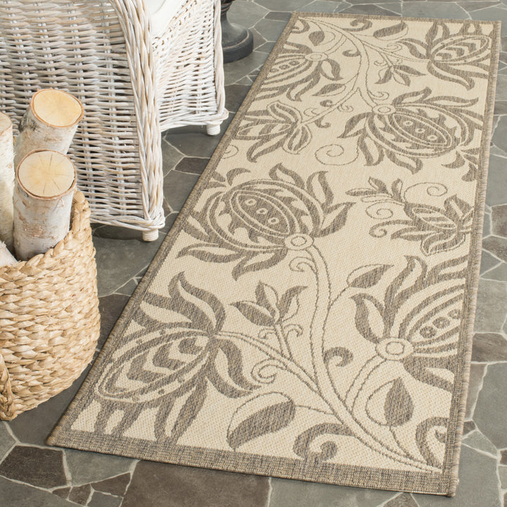 SAFAVIEH Outdoor CY2961-3001 Courtyard Natural / Brown Rug Image 3