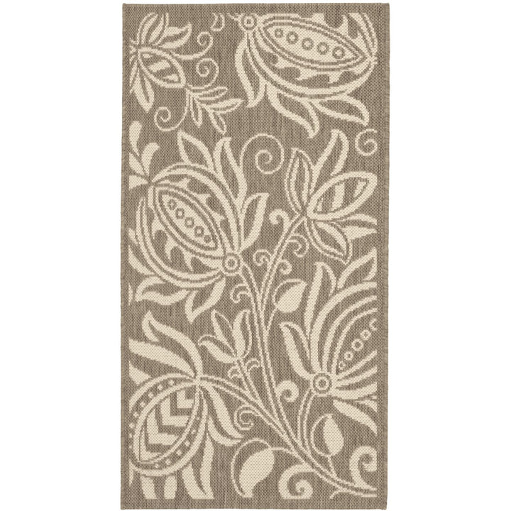 SAFAVIEH Outdoor CY2961-3009 Courtyard Brown / Natural Rug Image 1