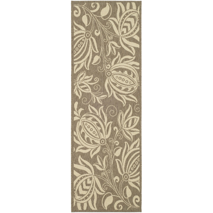 SAFAVIEH Outdoor CY2961-3009 Courtyard Brown / Natural Rug Image 4
