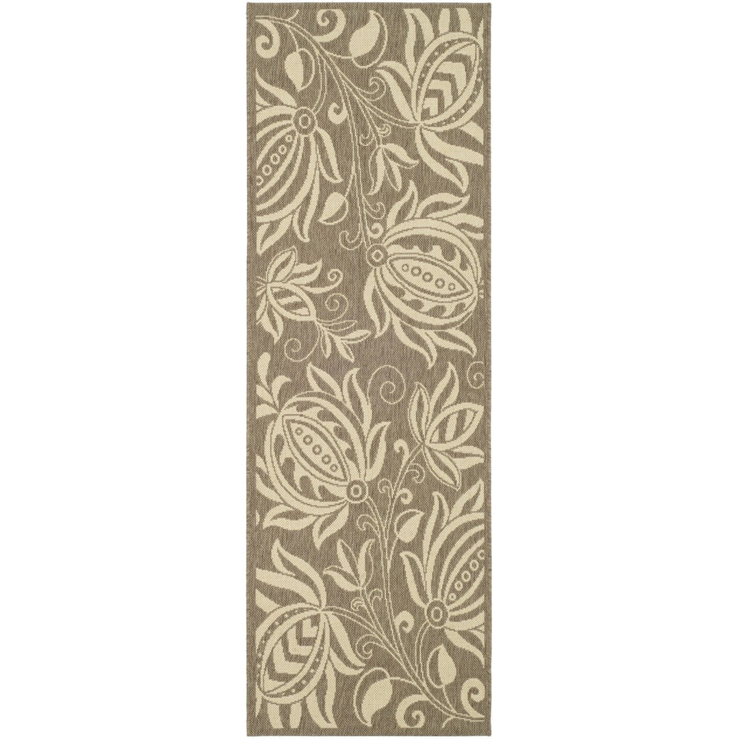 SAFAVIEH Outdoor CY2961-3009 Courtyard Brown / Natural Rug Image 1