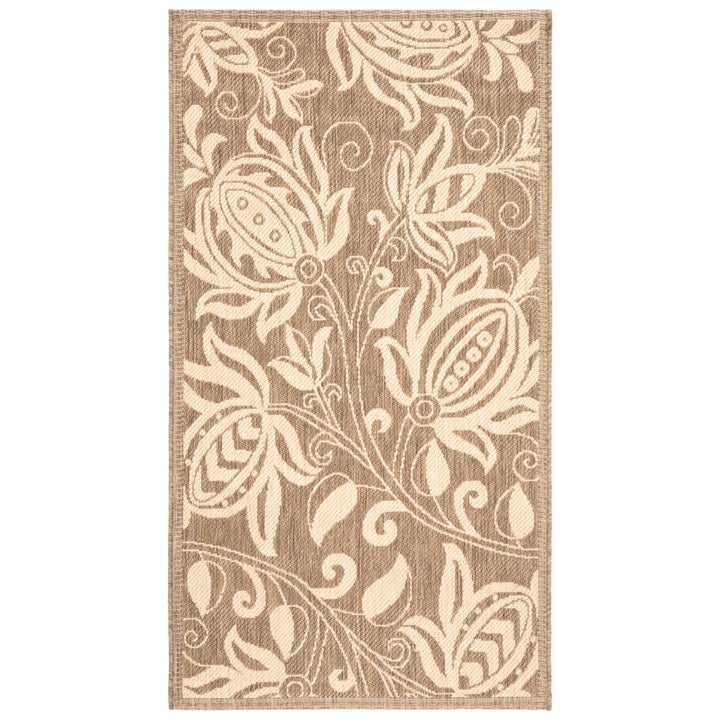 SAFAVIEH Outdoor CY2961-3009 Courtyard Brown / Natural Rug Image 1