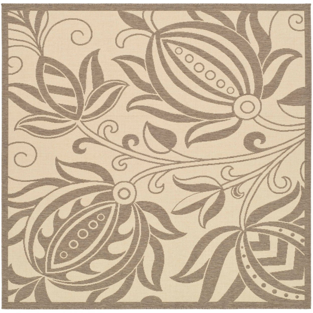 SAFAVIEH Outdoor CY2961-3001 Courtyard Natural / Brown Rug Image 1