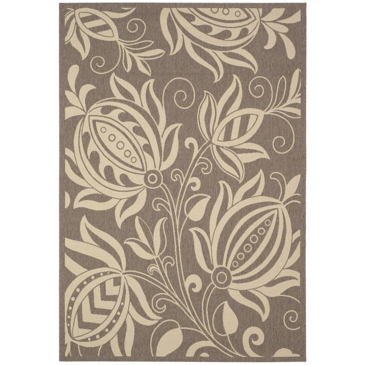 SAFAVIEH Outdoor CY2961-3009 Courtyard Brown / Natural Rug Image 6