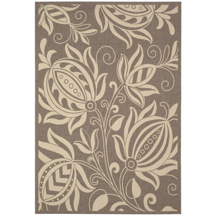 SAFAVIEH Outdoor CY2961-3009 Courtyard Brown / Natural Rug Image 1