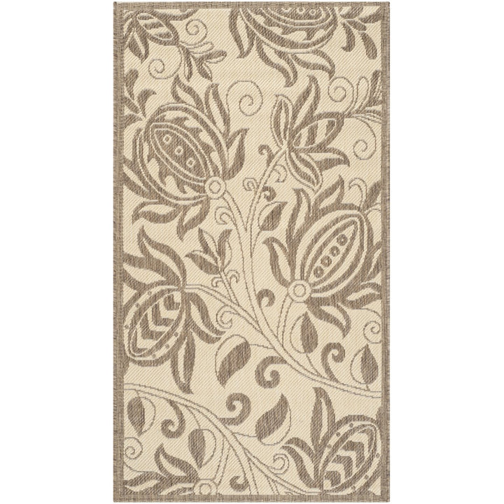 SAFAVIEH Outdoor CY2961-3001 Courtyard Natural / Brown Rug Image 1