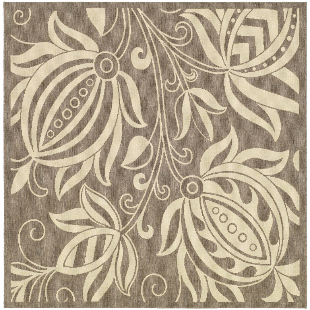 SAFAVIEH Outdoor CY2961-3009 Courtyard Brown / Natural Rug Image 9