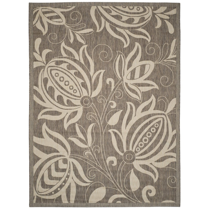SAFAVIEH Outdoor CY2961-3009 Courtyard Brown / Natural Rug Image 1