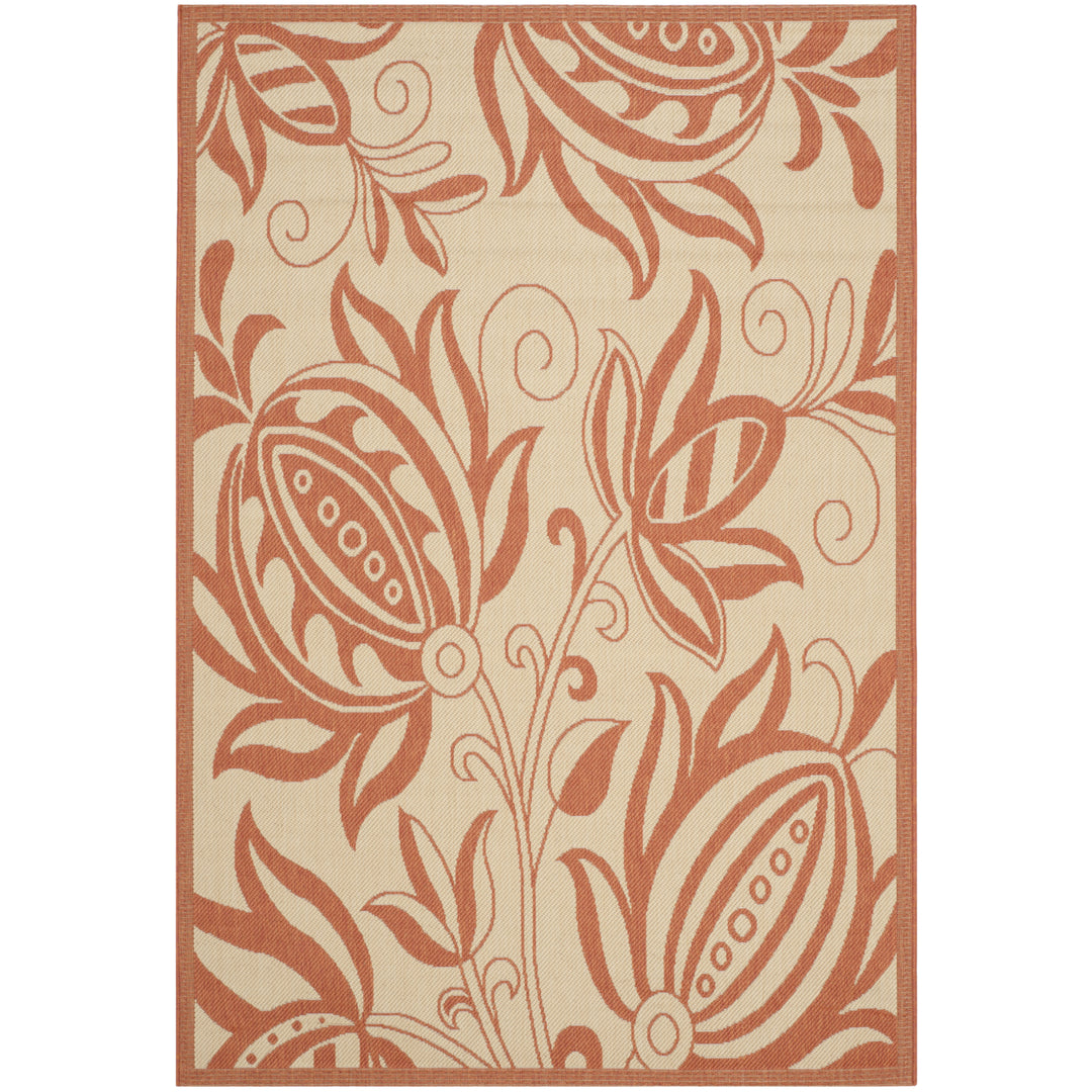 SAFAVIEH Outdoor CY2961-3201 Courtyard Natural / Terra Rug Image 5