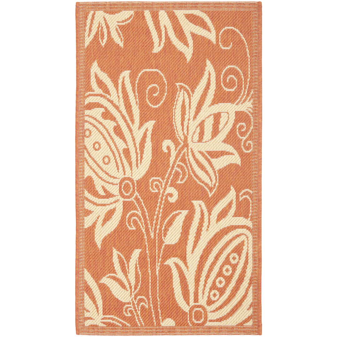 SAFAVIEH Outdoor CY2961-3202 Courtyard Terracotta / Natural Rug Image 2