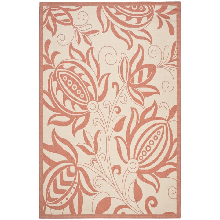 SAFAVIEH Outdoor CY2961-3201 Courtyard Natural / Terra Rug Image 1