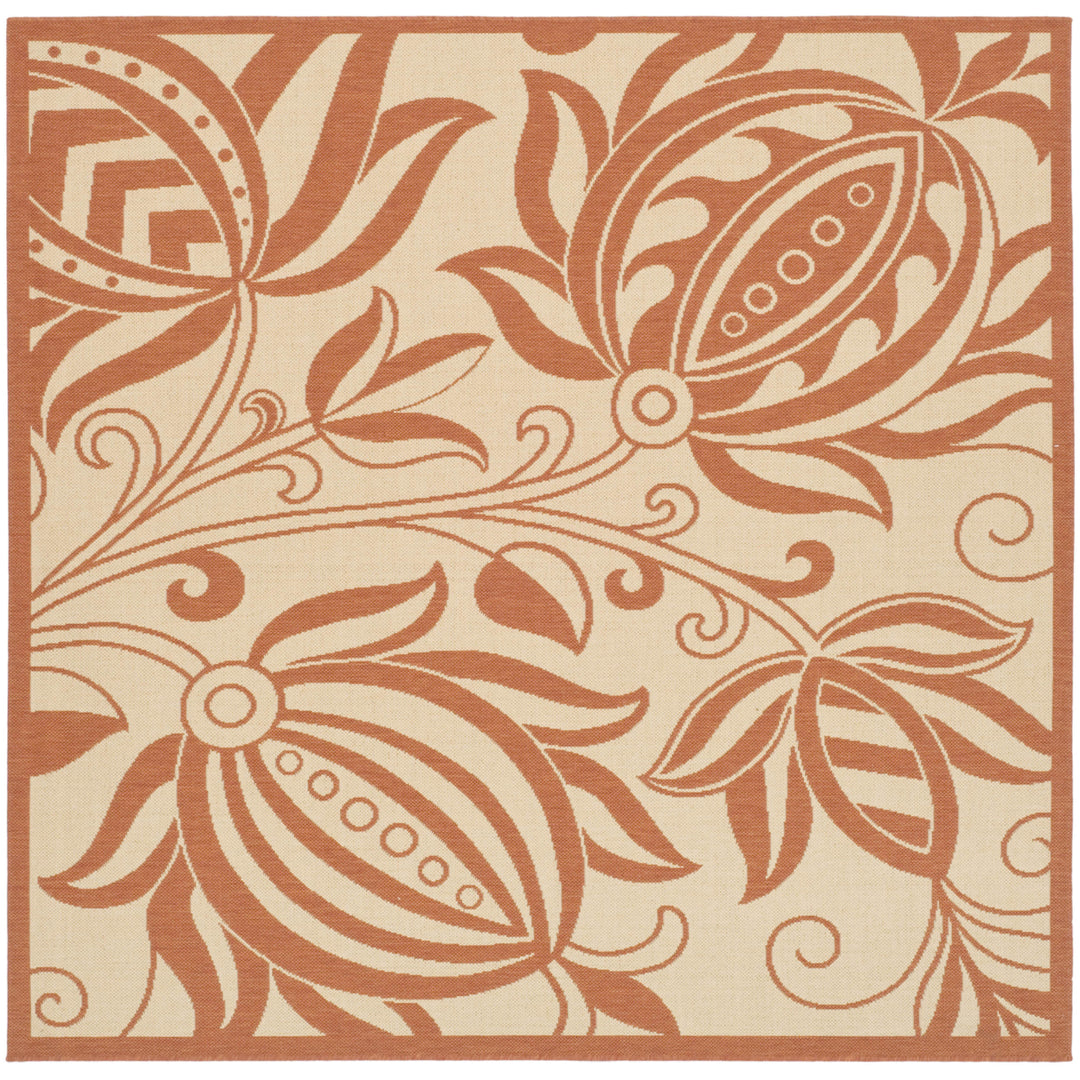 SAFAVIEH Outdoor CY2961-3201 Courtyard Natural / Terra Rug Image 9