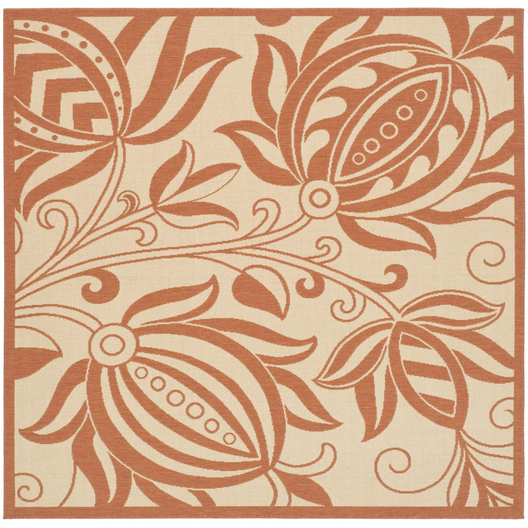 SAFAVIEH Outdoor CY2961-3201 Courtyard Natural / Terra Rug Image 1