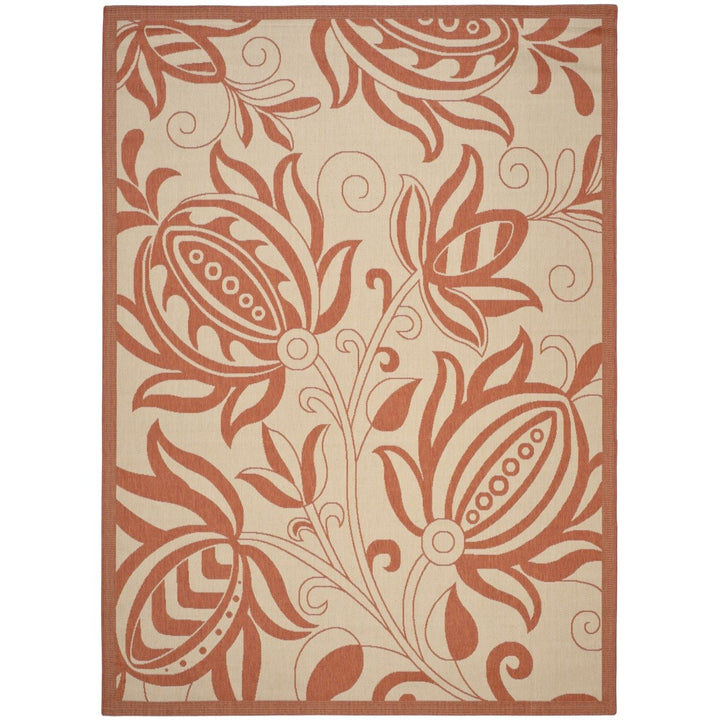 SAFAVIEH Outdoor CY2961-3201 Courtyard Natural / Terra Rug Image 10