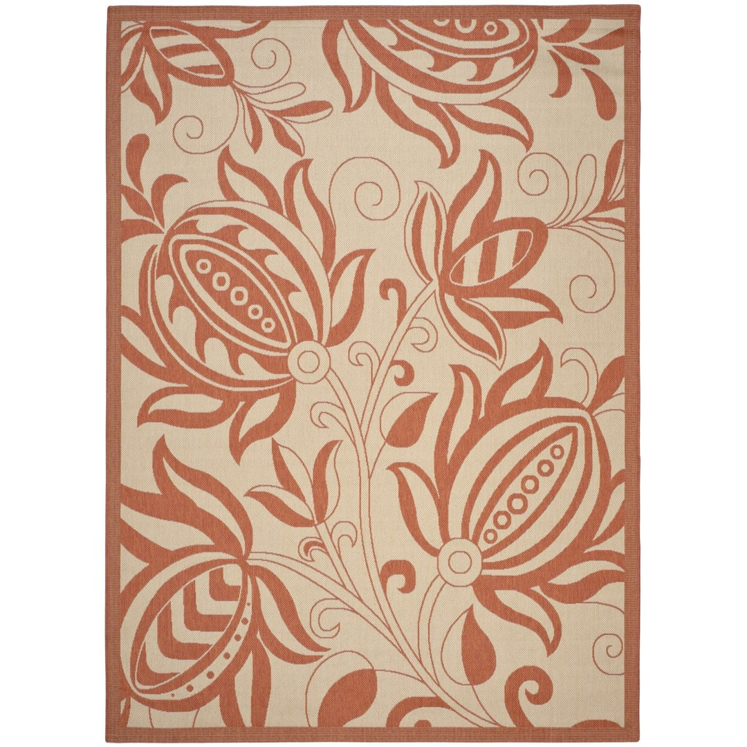 SAFAVIEH Outdoor CY2961-3201 Courtyard Natural / Terra Rug Image 1