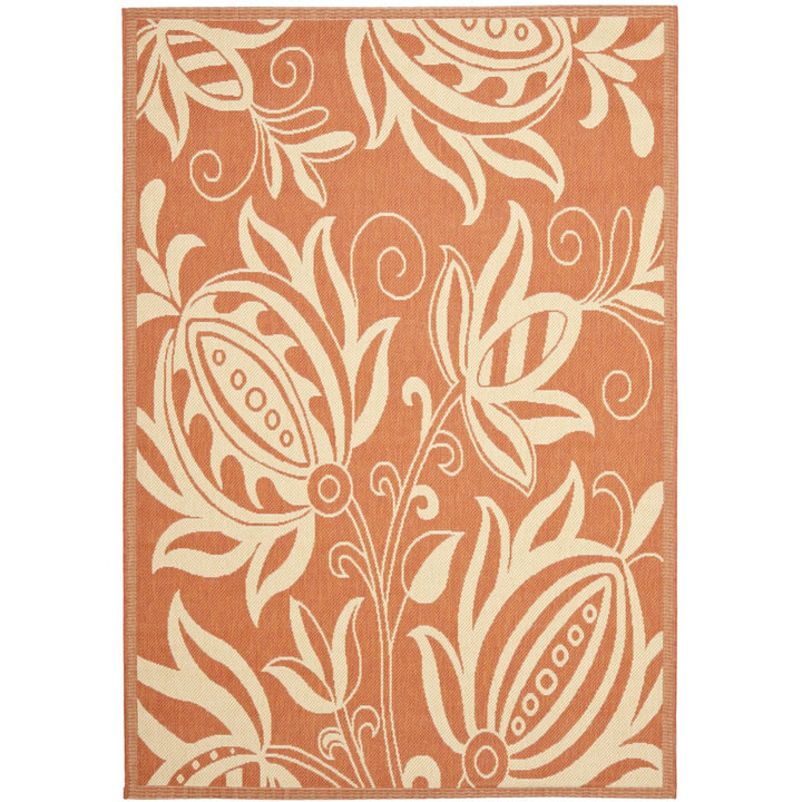 SAFAVIEH Outdoor CY2961-3202 Courtyard Terracotta / Natural Rug Image 6