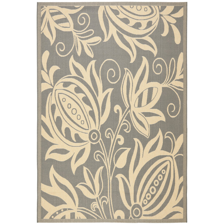 SAFAVIEH Outdoor CY2961-3606 Courtyard Grey / Natural Rug Image 4