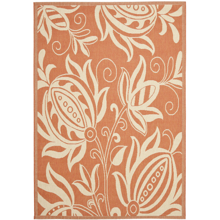 SAFAVIEH Outdoor CY2961-3202 Courtyard Terracotta / Natural Rug Image 8