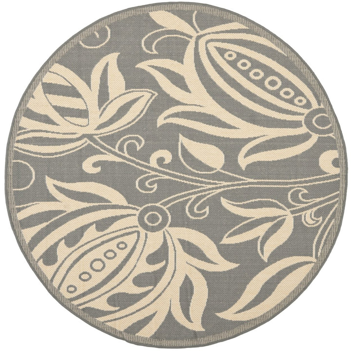 SAFAVIEH Outdoor CY2961-3606 Courtyard Grey / Natural Rug Image 5