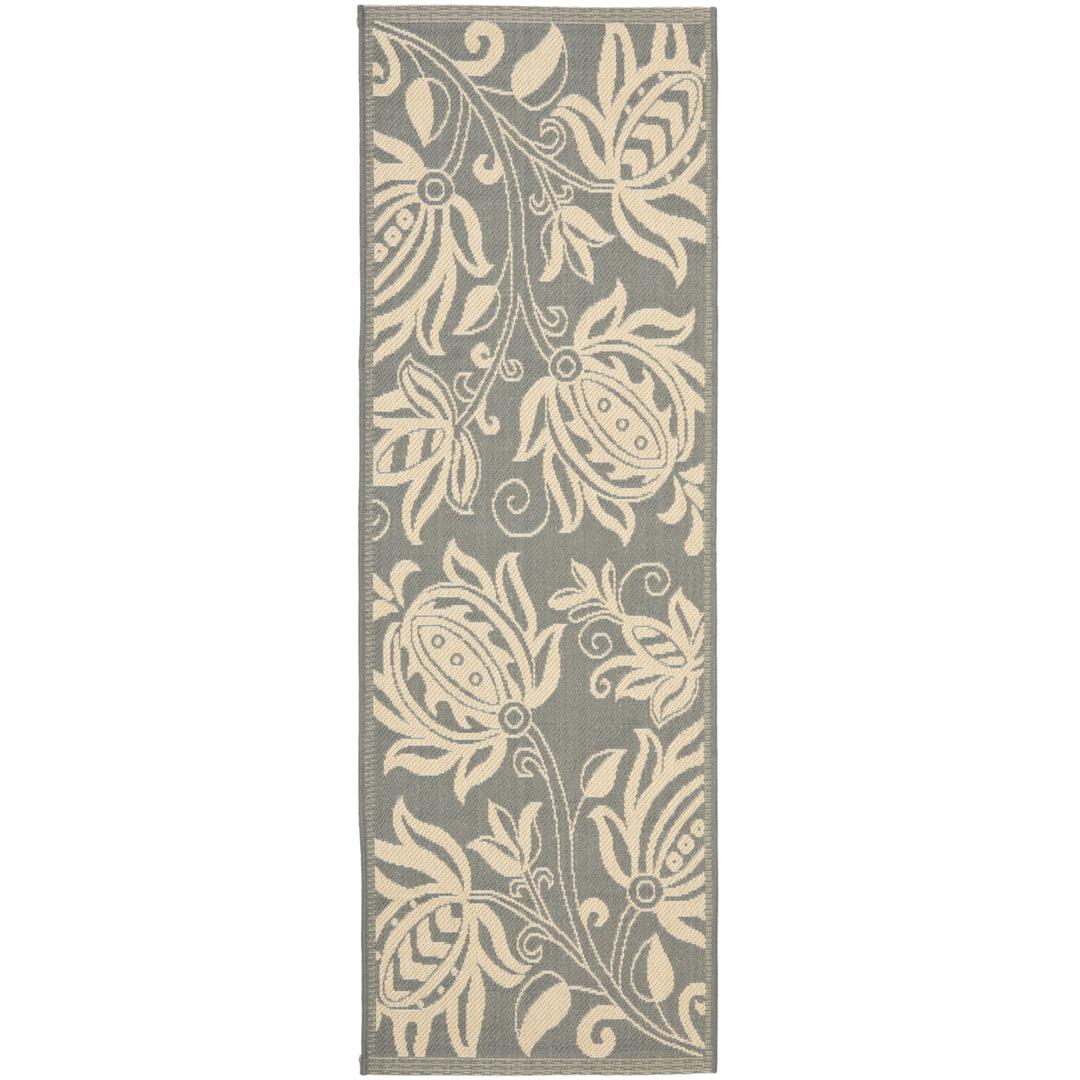 SAFAVIEH Outdoor CY2961-3606 Courtyard Grey / Natural Rug Image 6