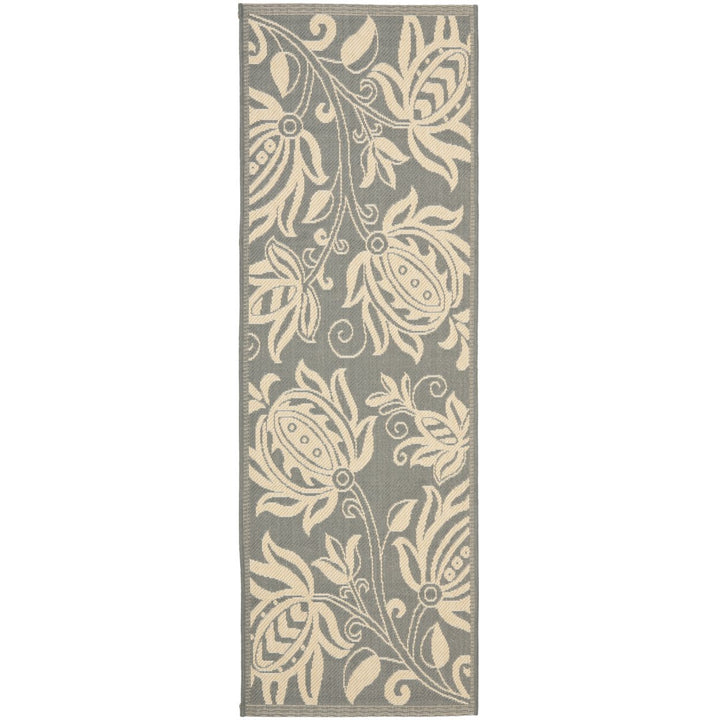 SAFAVIEH Outdoor CY2961-3606 Courtyard Grey / Natural Rug Image 1