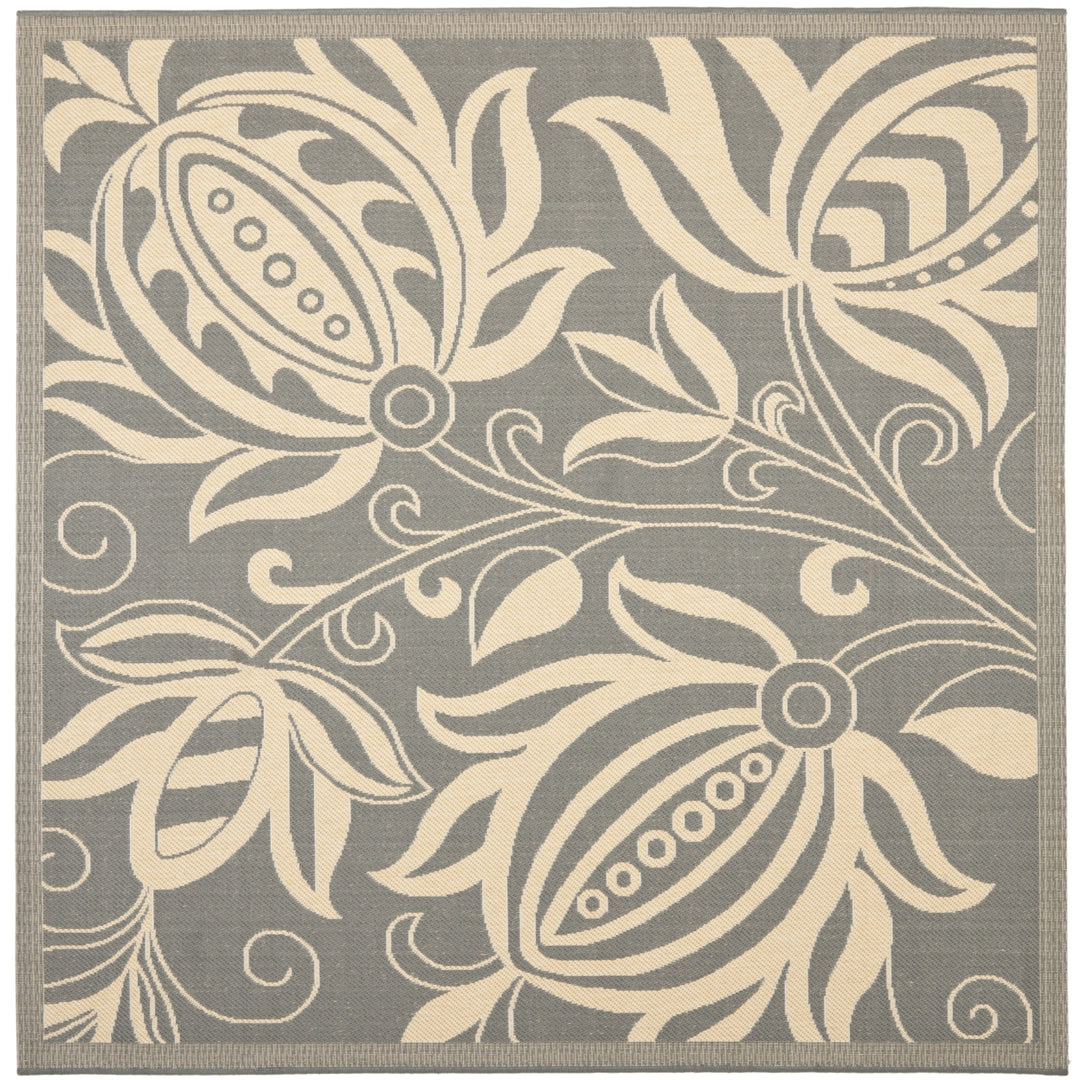 SAFAVIEH Outdoor CY2961-3606 Courtyard Grey / Natural Rug Image 7