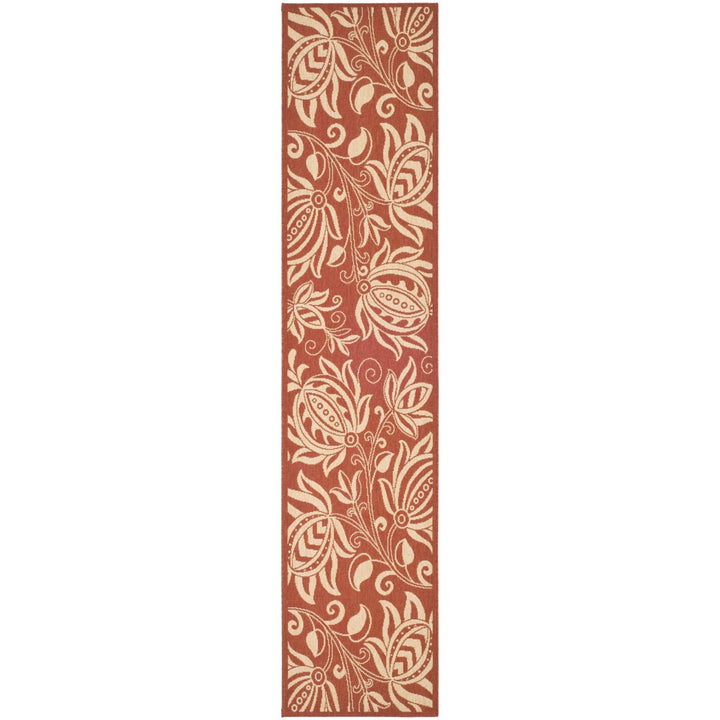 SAFAVIEH Outdoor CY2961-3707 Courtyard Red / Natural Rug Image 2