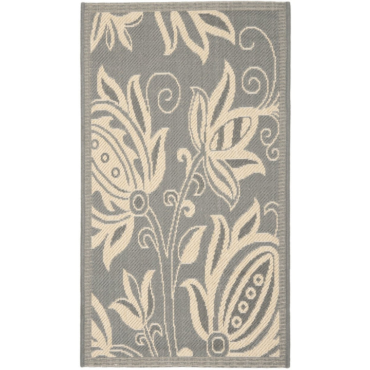 SAFAVIEH Outdoor CY2961-3606 Courtyard Grey / Natural Rug Image 10