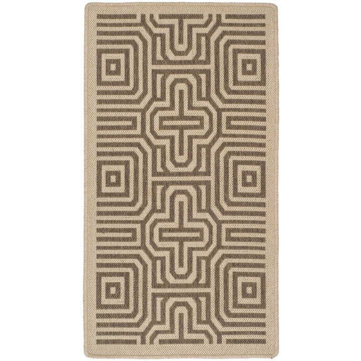 SAFAVIEH Outdoor CY2962-3001 Courtyard Natural / Brown Rug Image 1